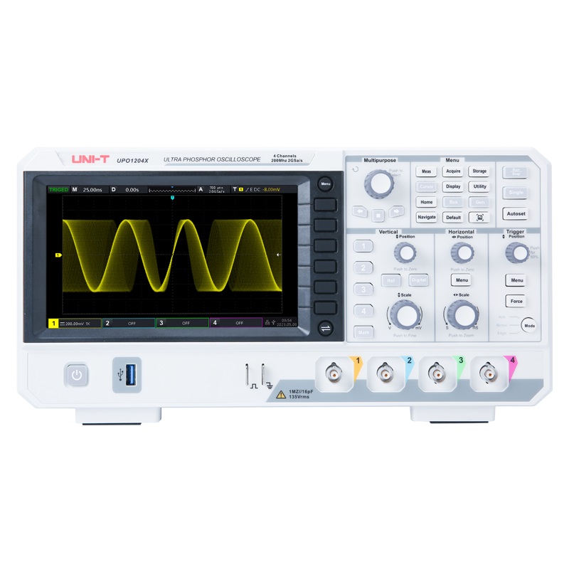 Digital Storage Oscilloscope 4 Channel 100Mhz - UNI-T UPO1104X 100MHz ملتقط الذبذبات الرقمي