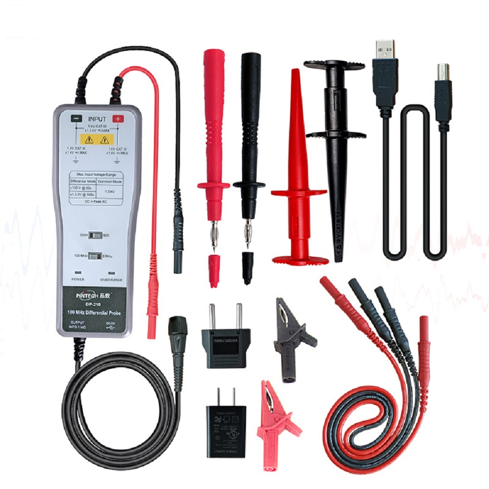 PINTECH DP-210 مسبار تفاضلي عا - مراجعة High Voltage Differential Probe 100Mhz 1300V وسعره
